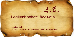 Lackenbacher Beatrix névjegykártya